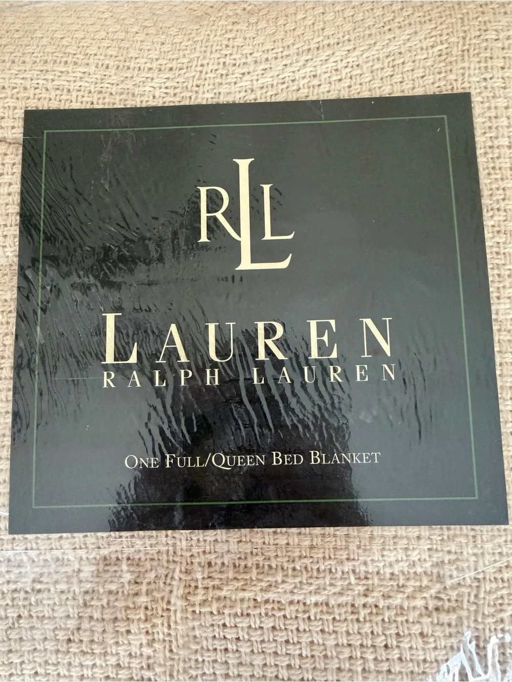 NWT Lauren Ralph Lauren Vintage Cream Textured Knit Bed Blanket ONE FULL/QUEEN